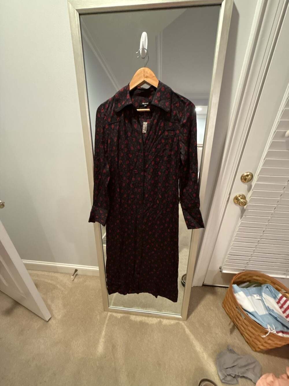Madewell Button-Front Midi Shirtdress in Floral, Style NT371